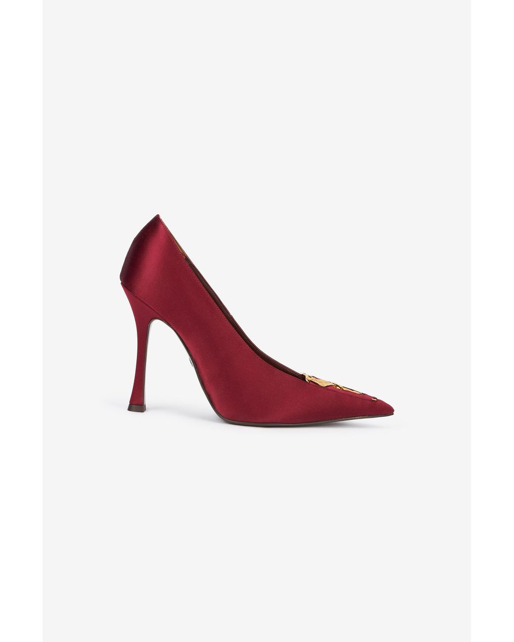 Roberto Cavalli Red Burgundy Pumps With Leaf Insert