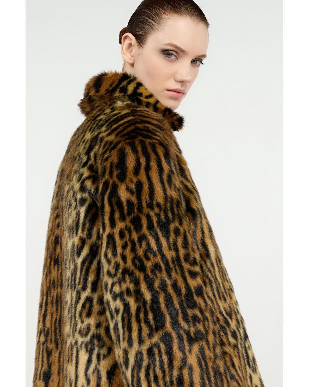 Roberto Cavalli Brown Leopard-Print Button Coat