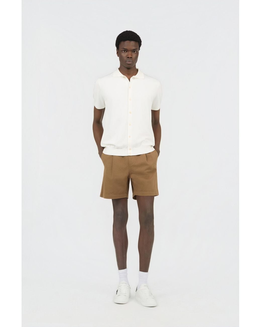 Roberto Cavalli Natural Belted Cotton Shorts for men