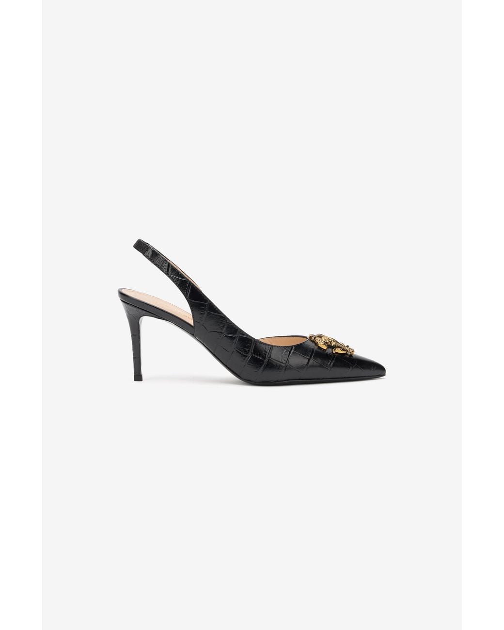 Roberto Cavalli Multicolor Croc-Effect Print Shoes Sling Back