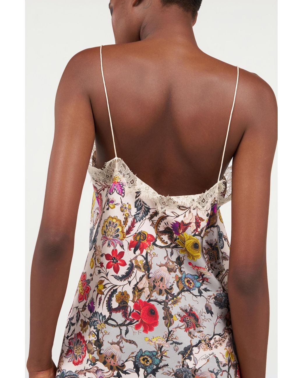 Roberto Cavalli White Top With Florentine Flowers Print