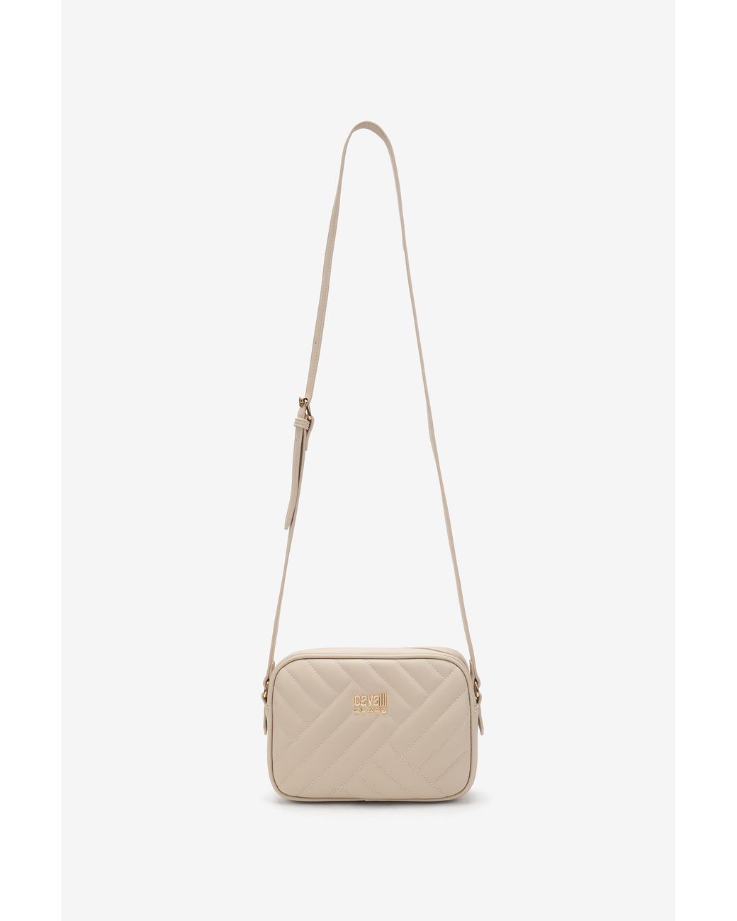 Roberto Cavalli White Quilted Crossbody Bag