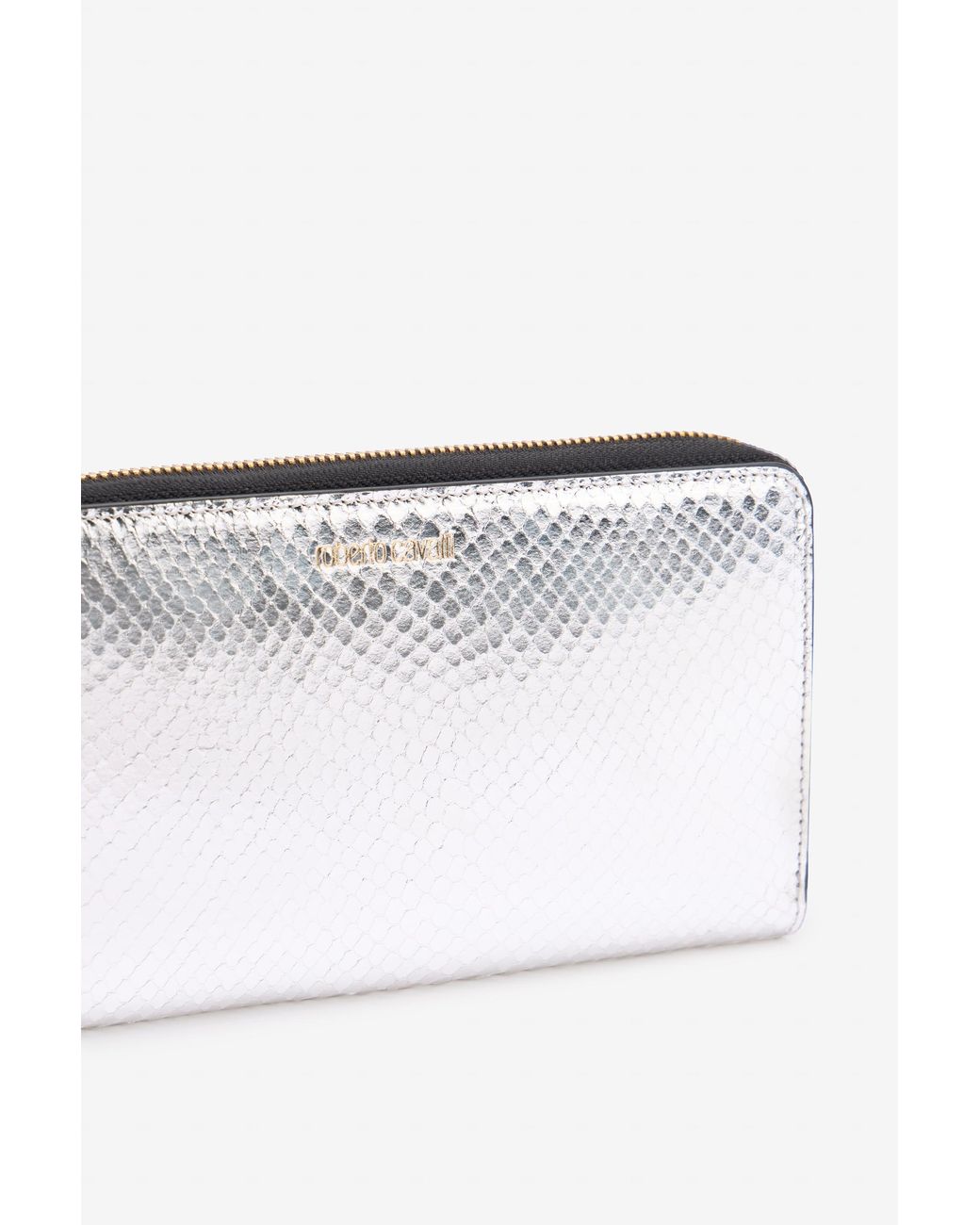 Roberto Cavalli Multicolor Zip-Around Wallet With Snake Print