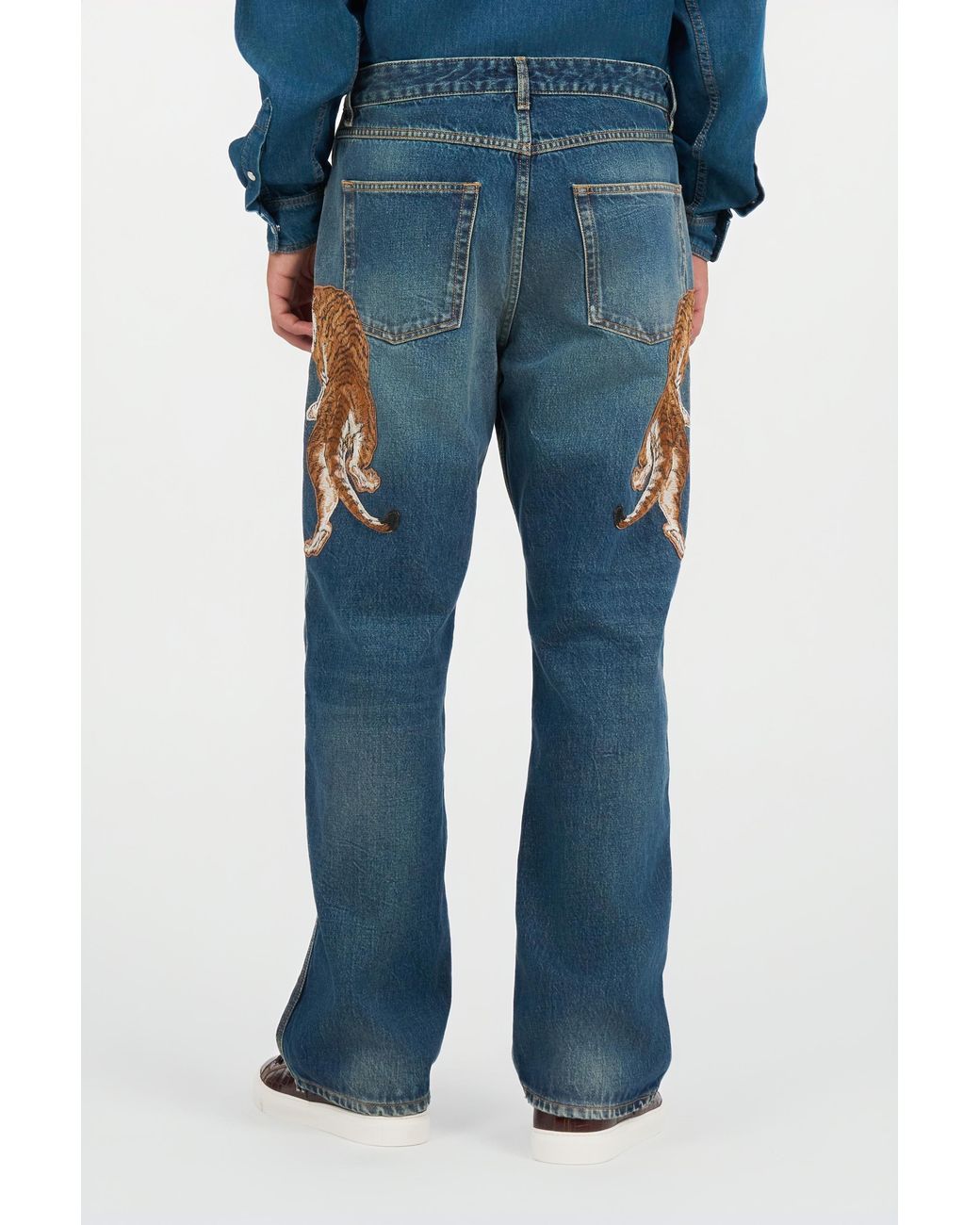 Roberto Cavalli Blue Washed Denim Jeans for men