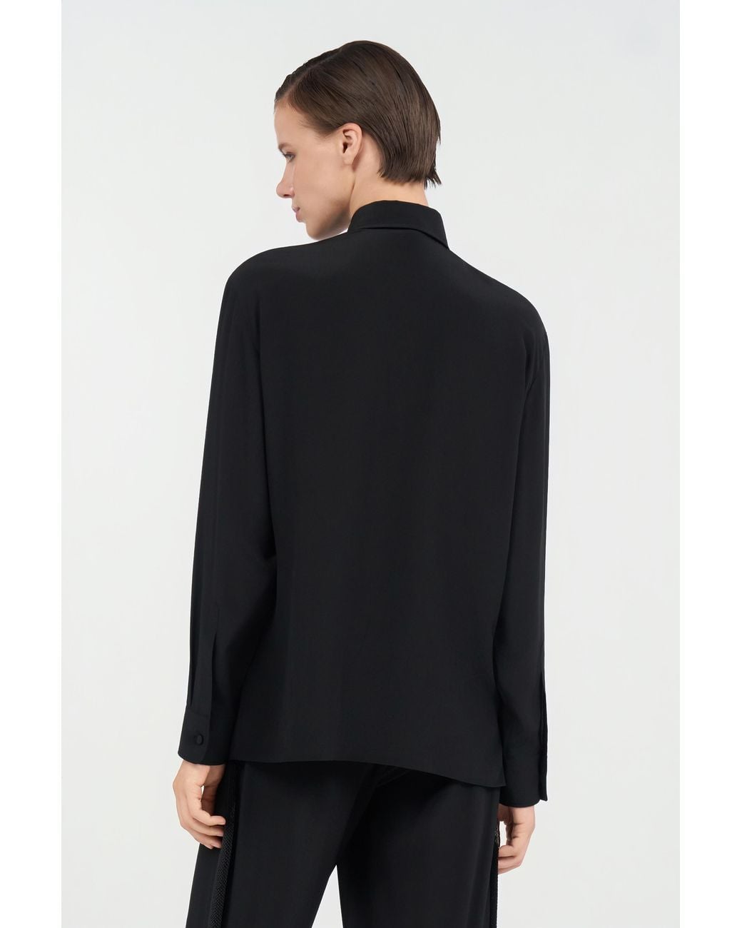 Roberto Cavalli Black Silk Shirt With Shimmering Detail