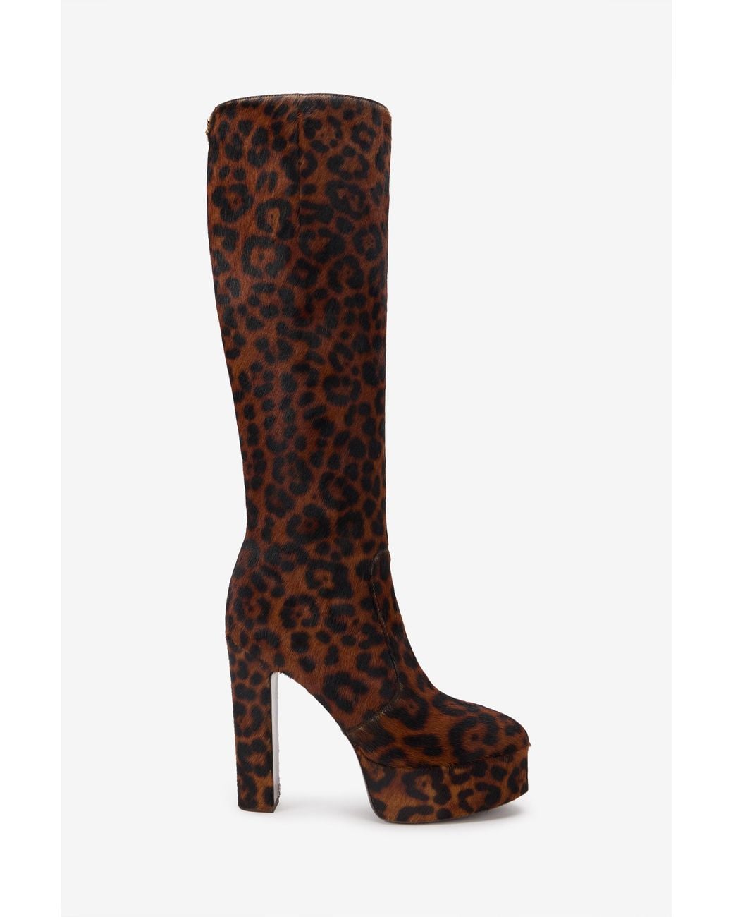 Roberto Cavalli Brown Jaguar Boots With Platform Heel