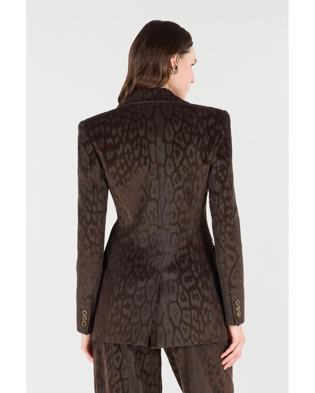 Roberto Cavalli Black Jaguar Skin Corduroy Jacket