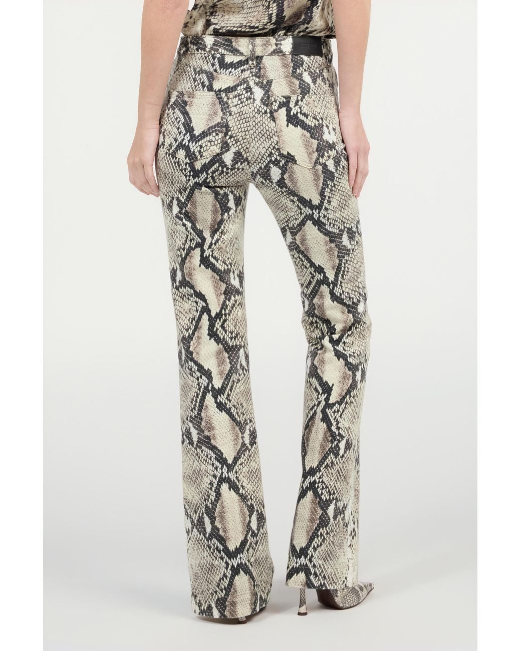 Roberto Cavalli White Rock Jeans With Python Print