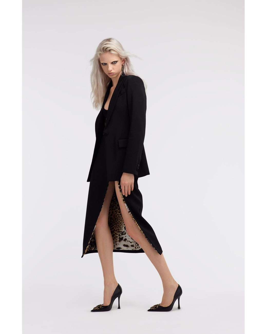 Roberto Cavalli Black One Button Blazer