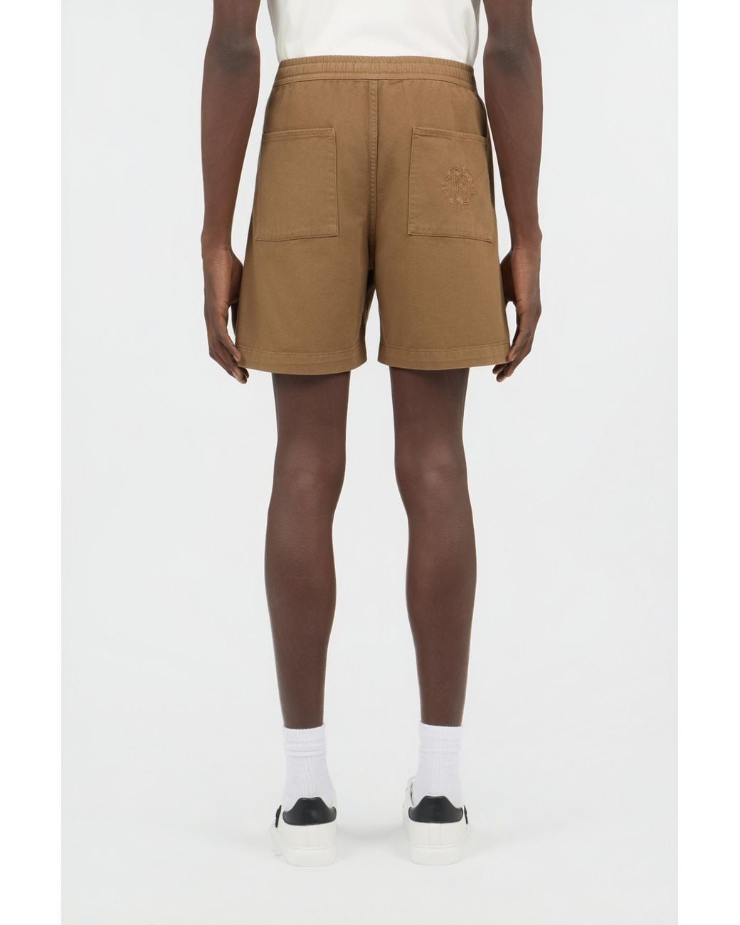 Roberto Cavalli Natural Belted Cotton Shorts for men