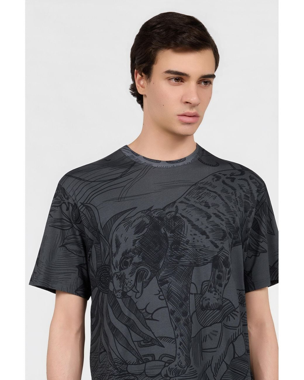 Roberto Cavalli Blue T-Shirt With Wild Ones Motif for men
