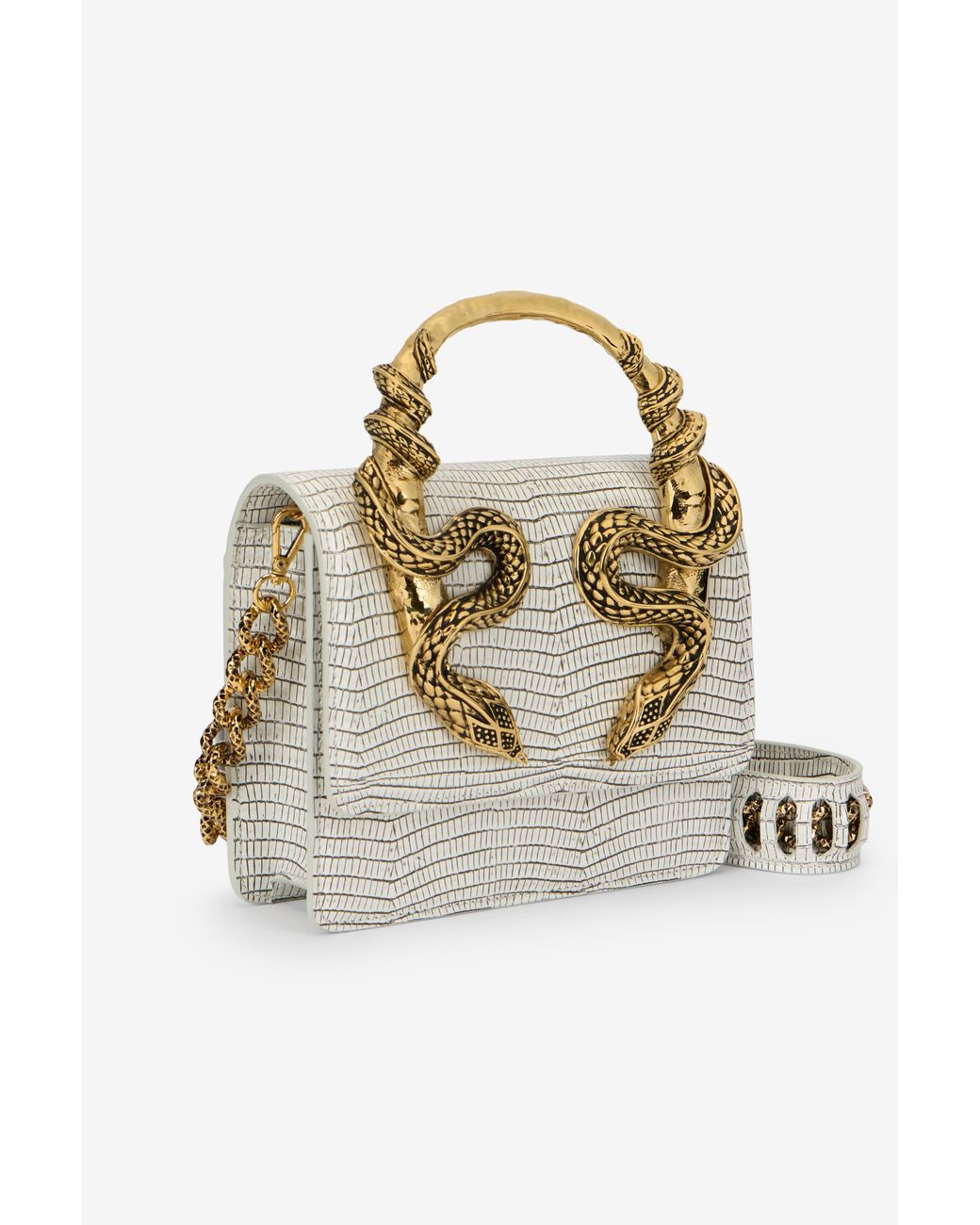 Borsa Serpentine di Roberto Cavalli in Metallic