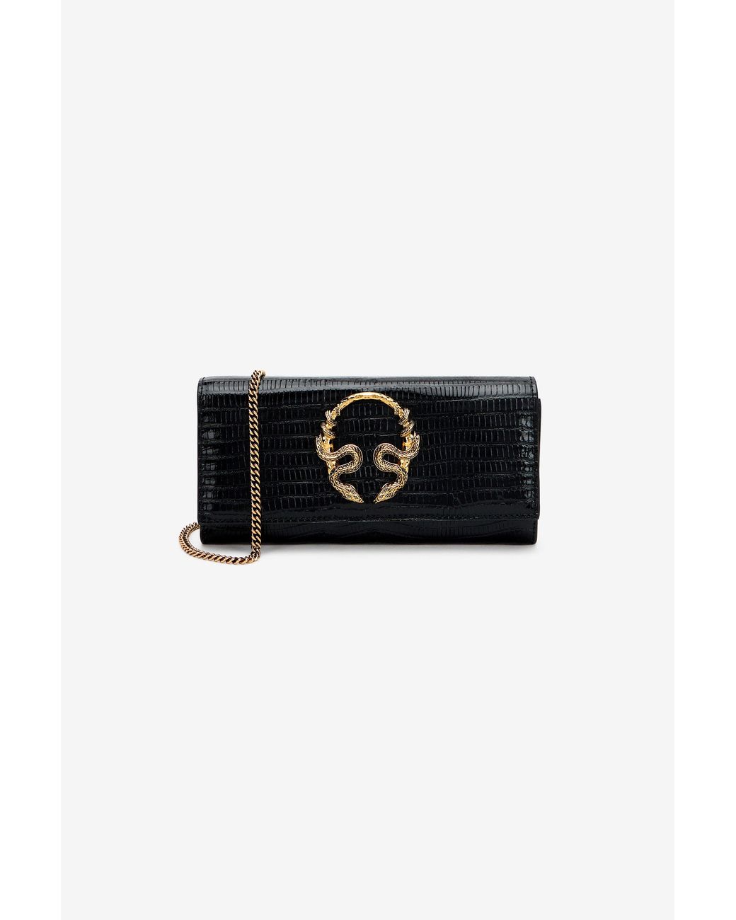 Roberto Cavalli Black Serpentine Chain Wallet