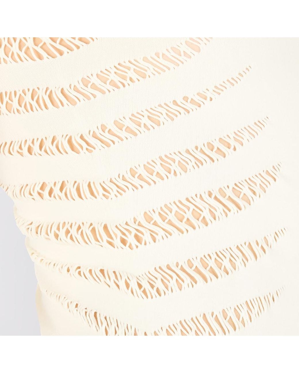 Roberto Cavalli Natural Tank Top With Perforated Zebra Pattern