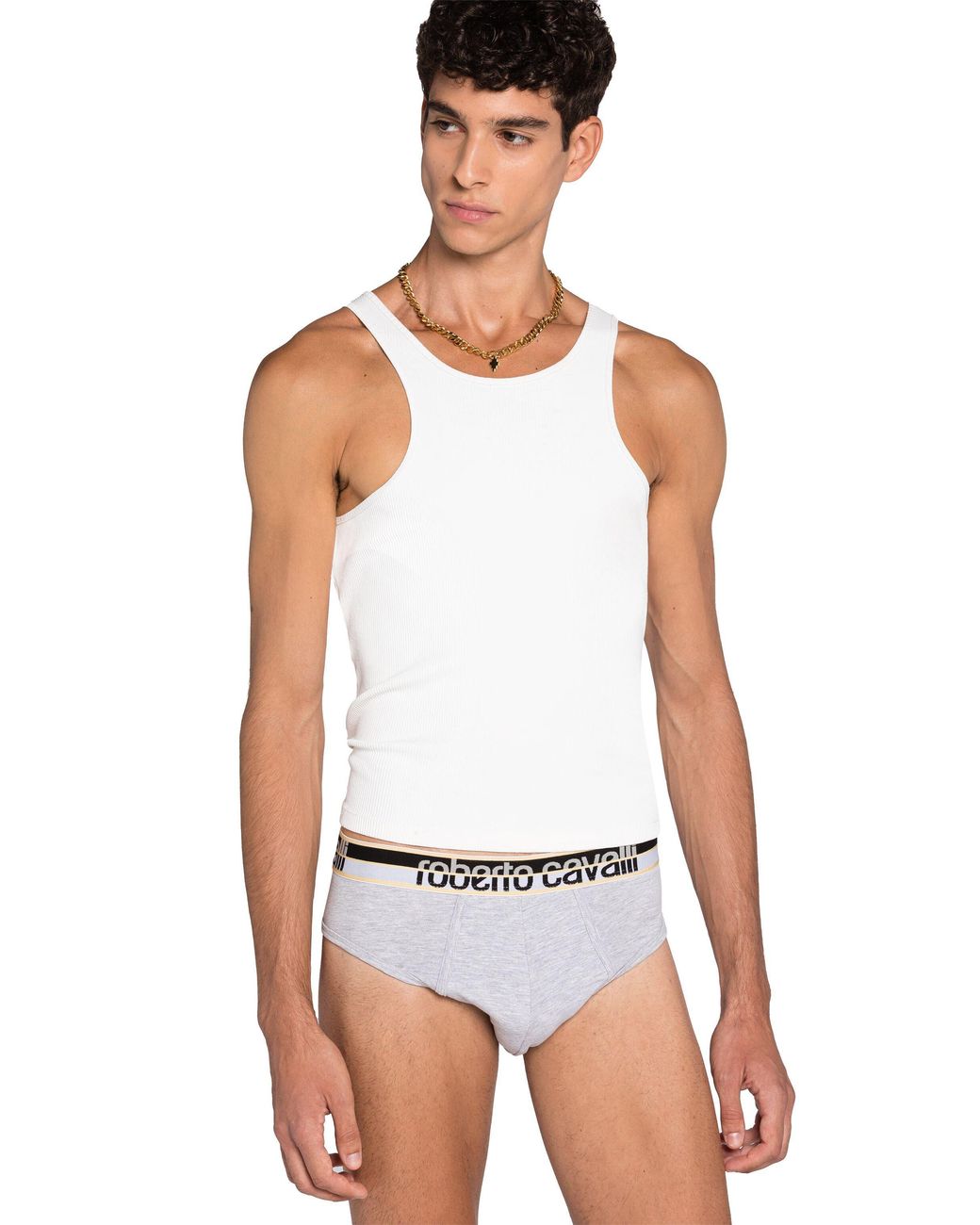 Roberto Cavalli White Two-Pack Cotton Briefs With Logo Waistband for men