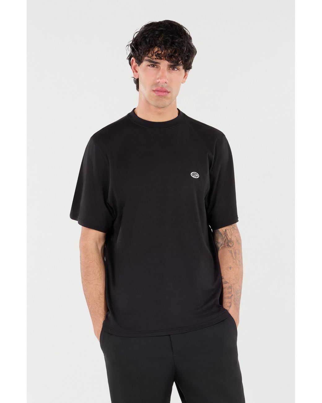 Camiseta Con Parche De Logotipo Roberto Cavalli de hombre de color Black