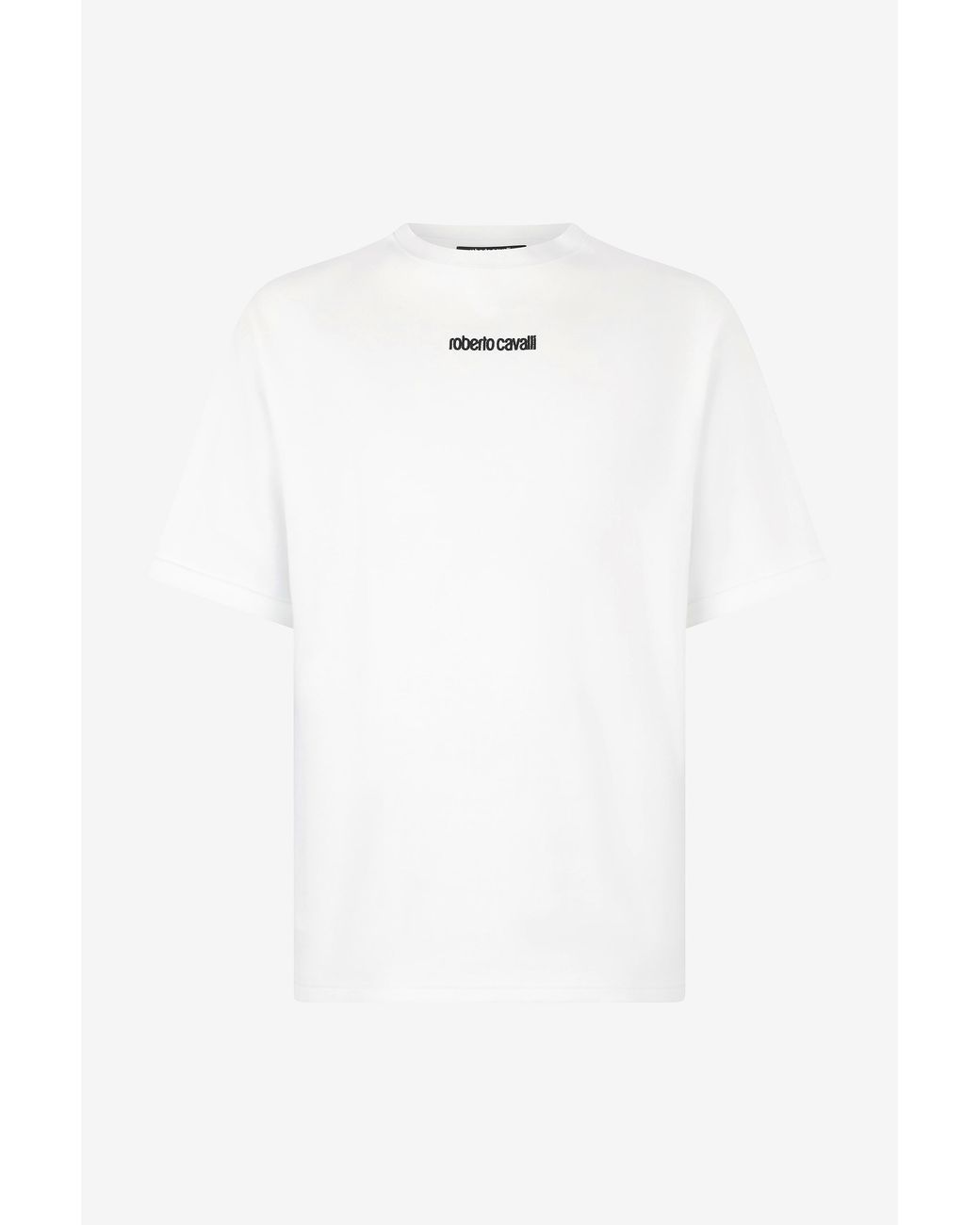 Roberto Cavalli White T-Shirt With Embroidered Logo for men
