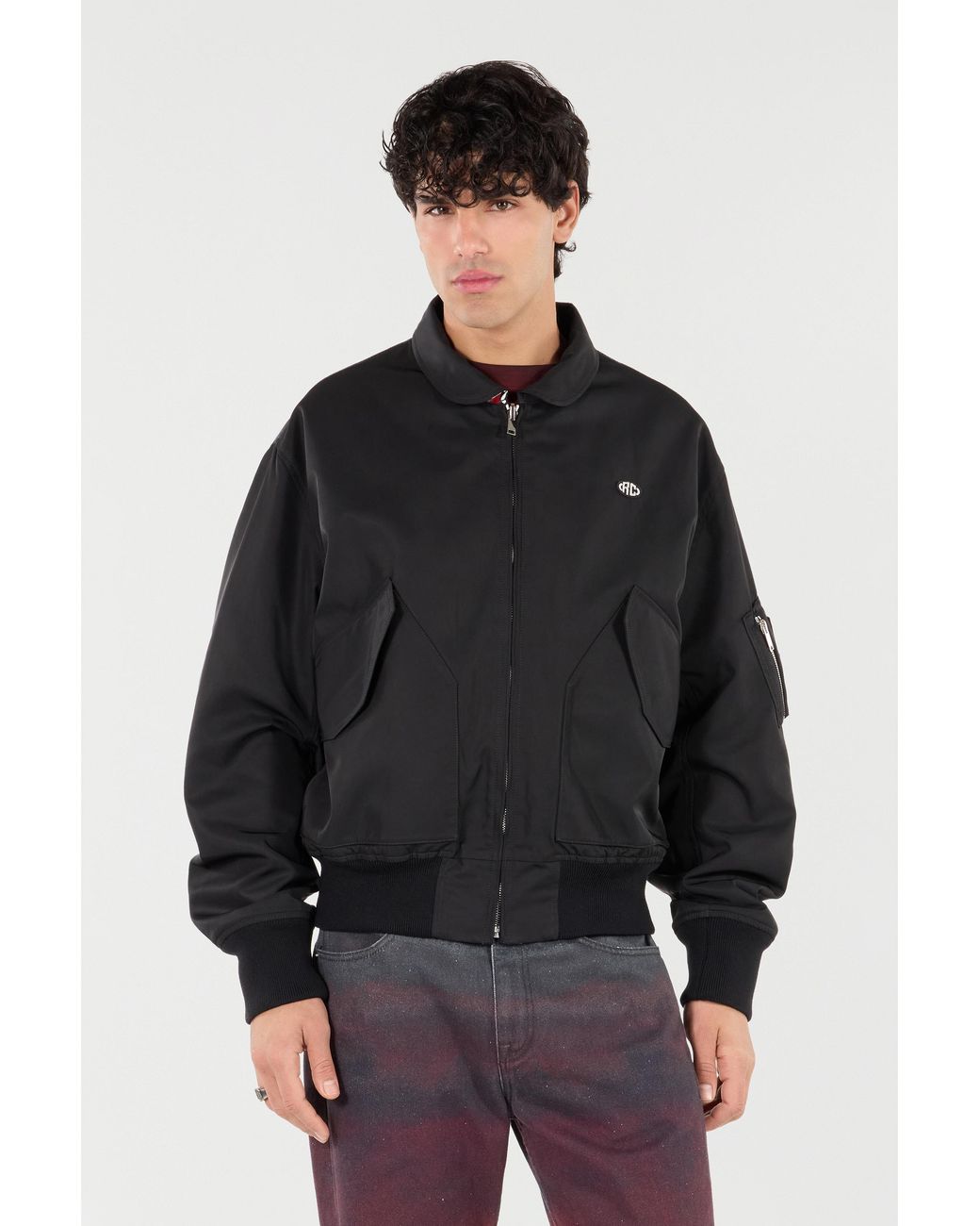 Roberto Cavalli Black Reversible Bomber Jacket With Dragon for men
