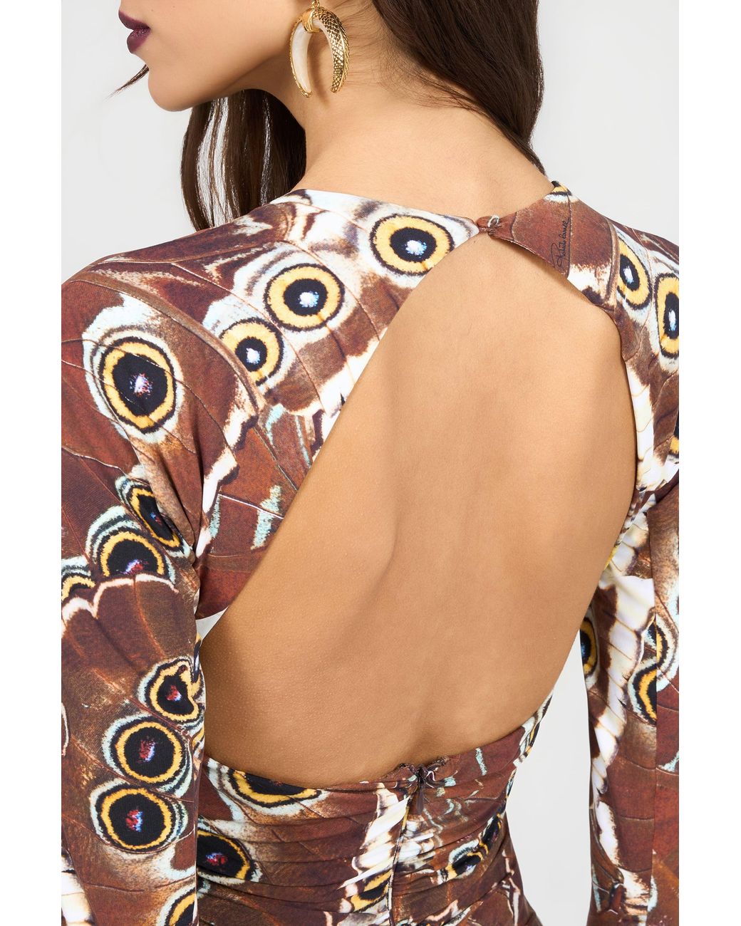 Roberto Cavalli Multicolor Mini Butterfly Print Dress