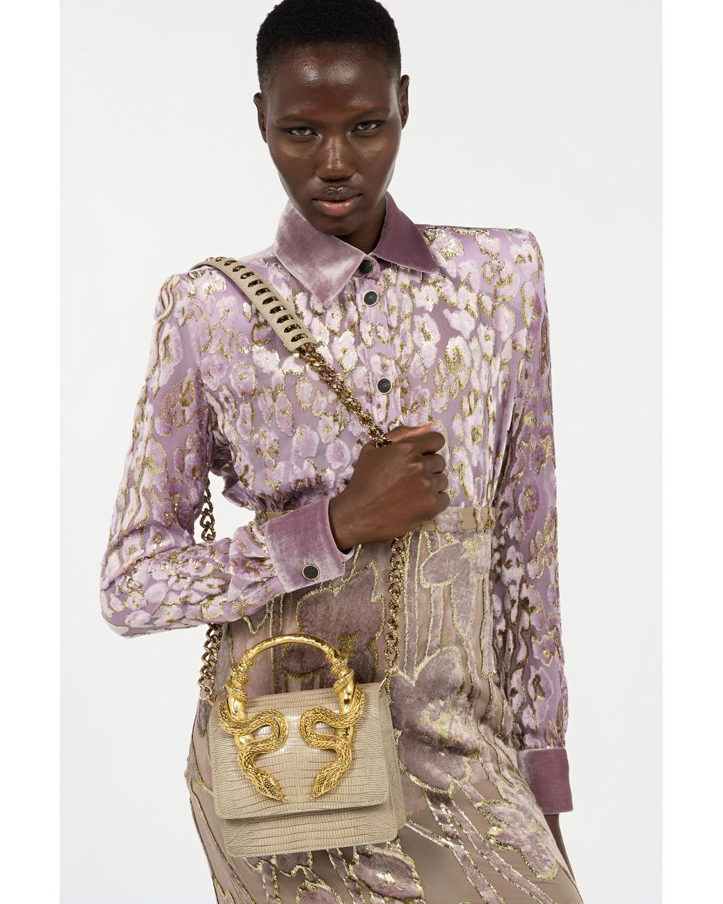 Roberto Cavalli White Serpentine Tasche