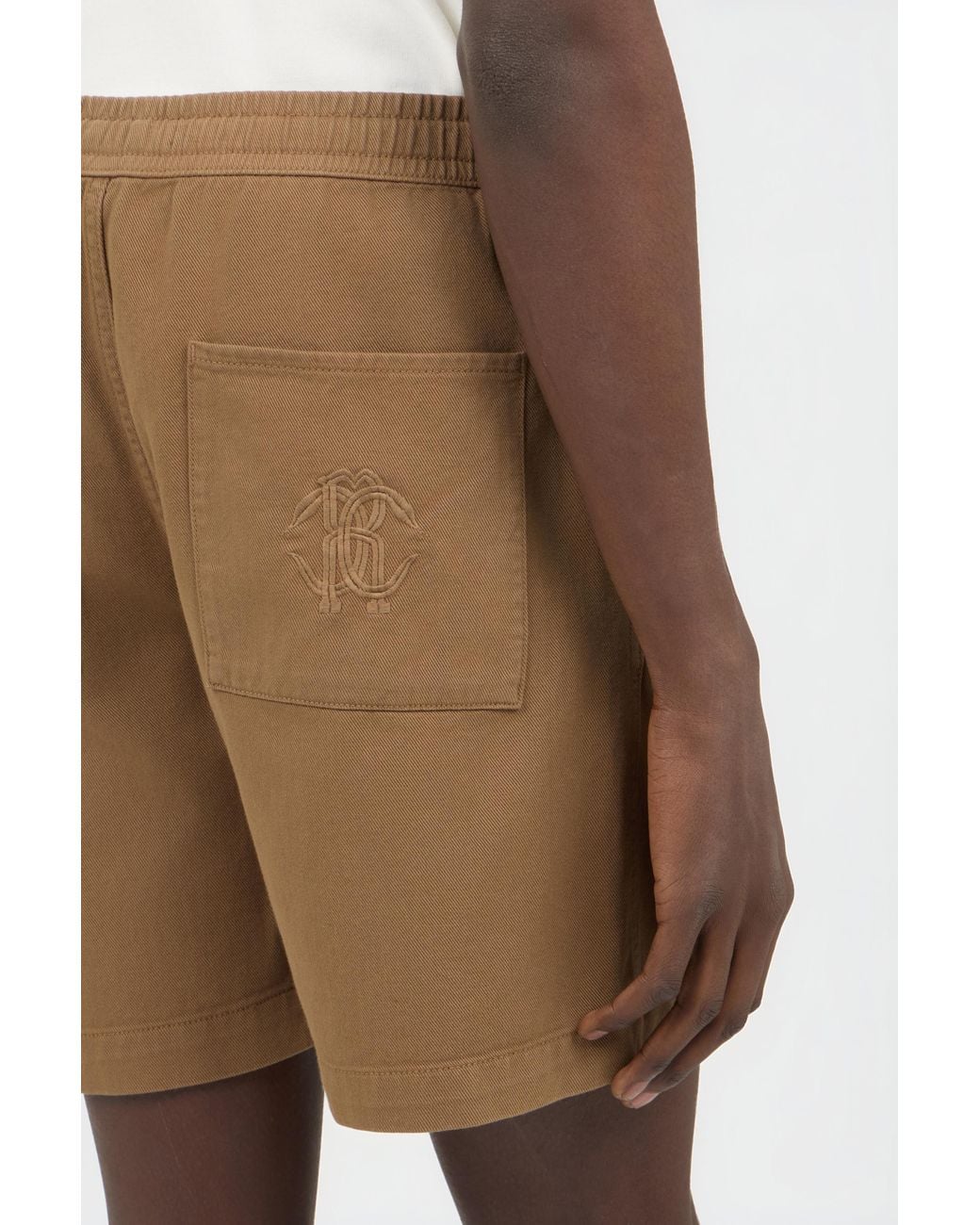 Roberto Cavalli Natural Belted Cotton Shorts for men