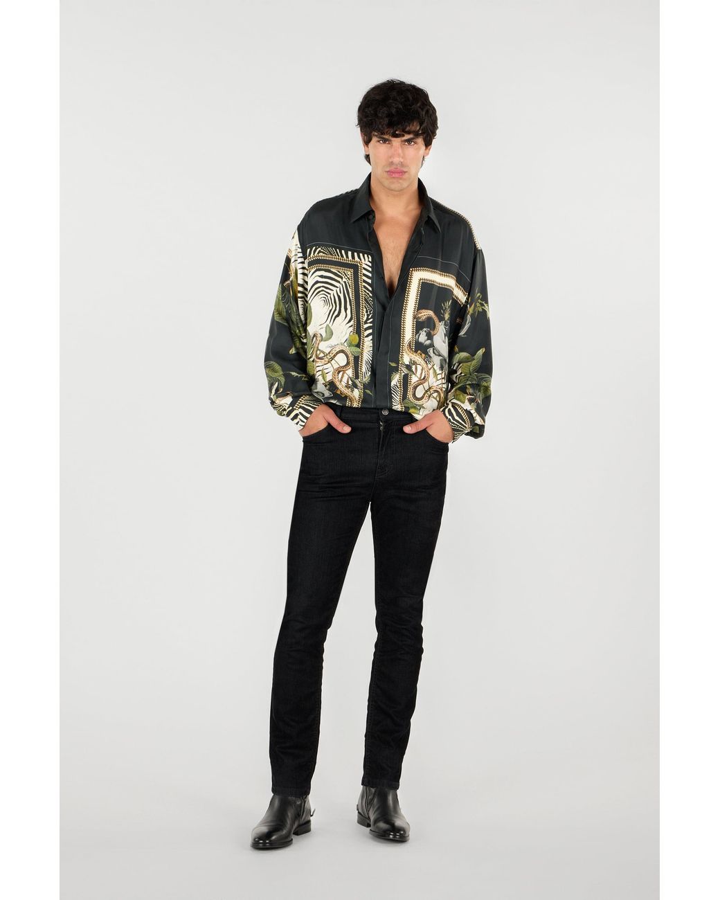 Roberto Cavalli Black Straight-Fit Jeans for men