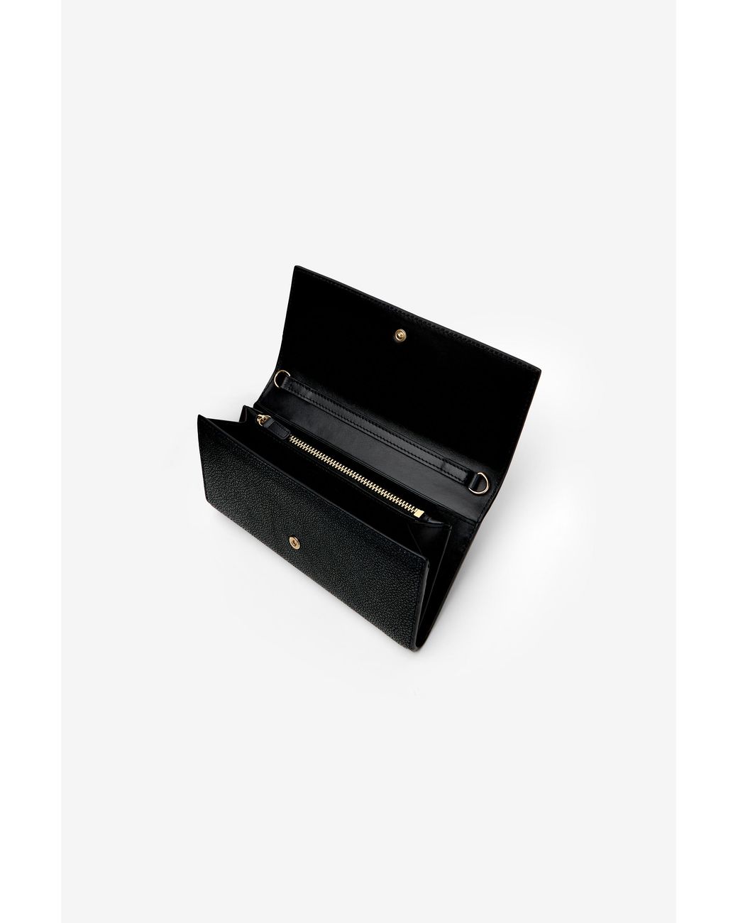 Roberto Cavalli Black Serpentine Leather Wallet With Chain