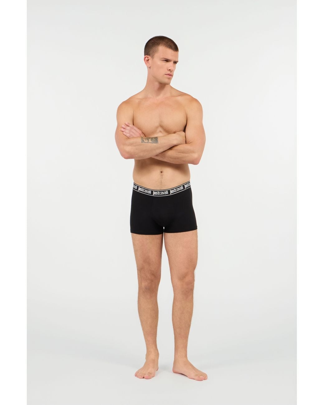 Roberto Cavalli Black Boxer With Logo Waistband for men