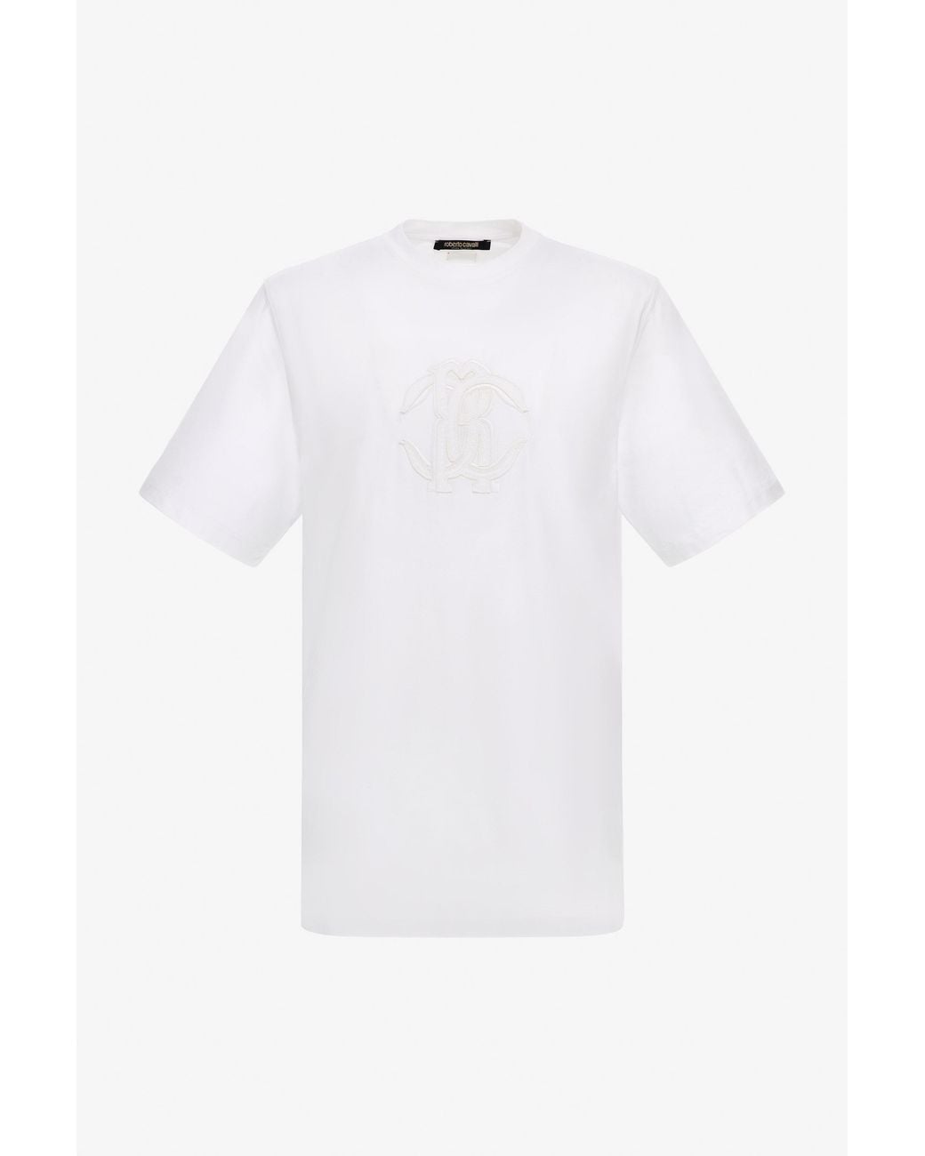 Roberto Cavalli White Logo T-Shirt for men