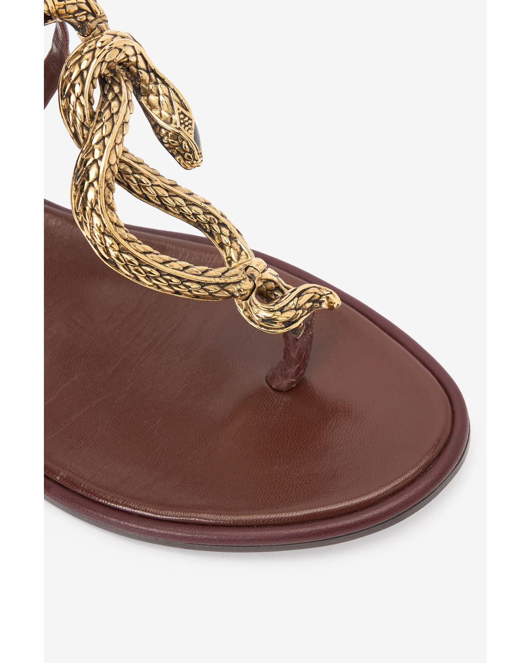 Roberto Cavalli Multicolor Flat Thong Sandals With Snake Motif