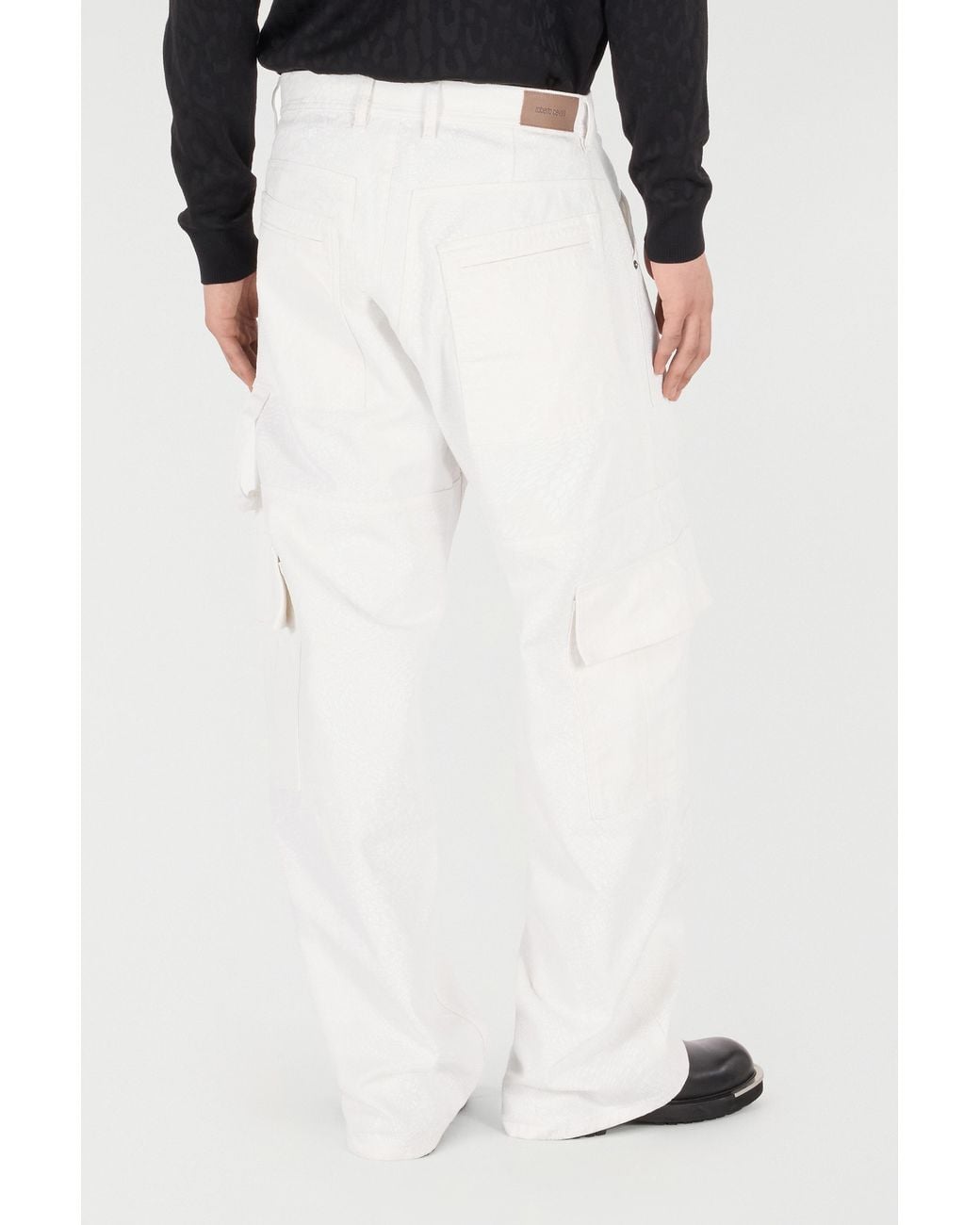 Roberto Cavalli Hose Mit Print Python Und Taschen in White für Herren