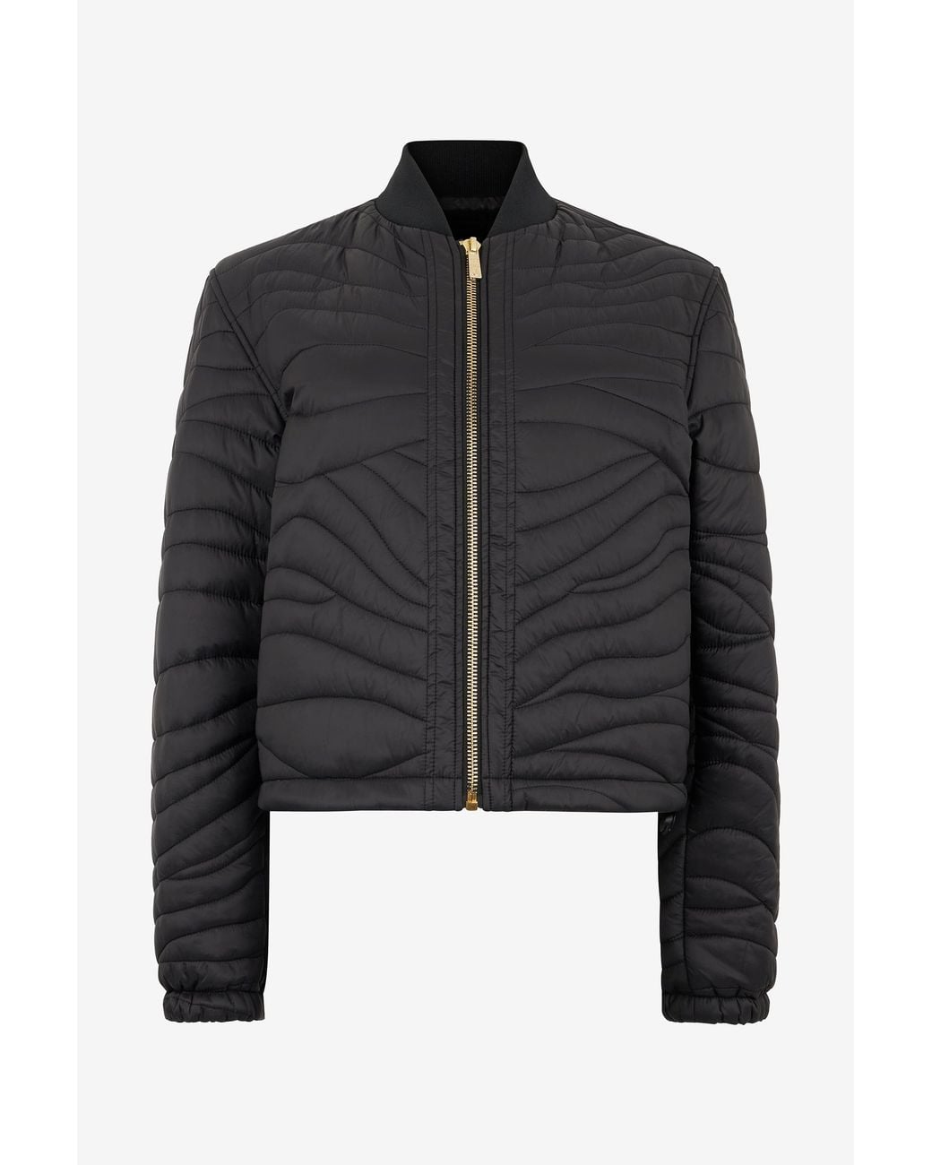 Roberto Cavalli Black Zip Jacket With Quilted Zebra