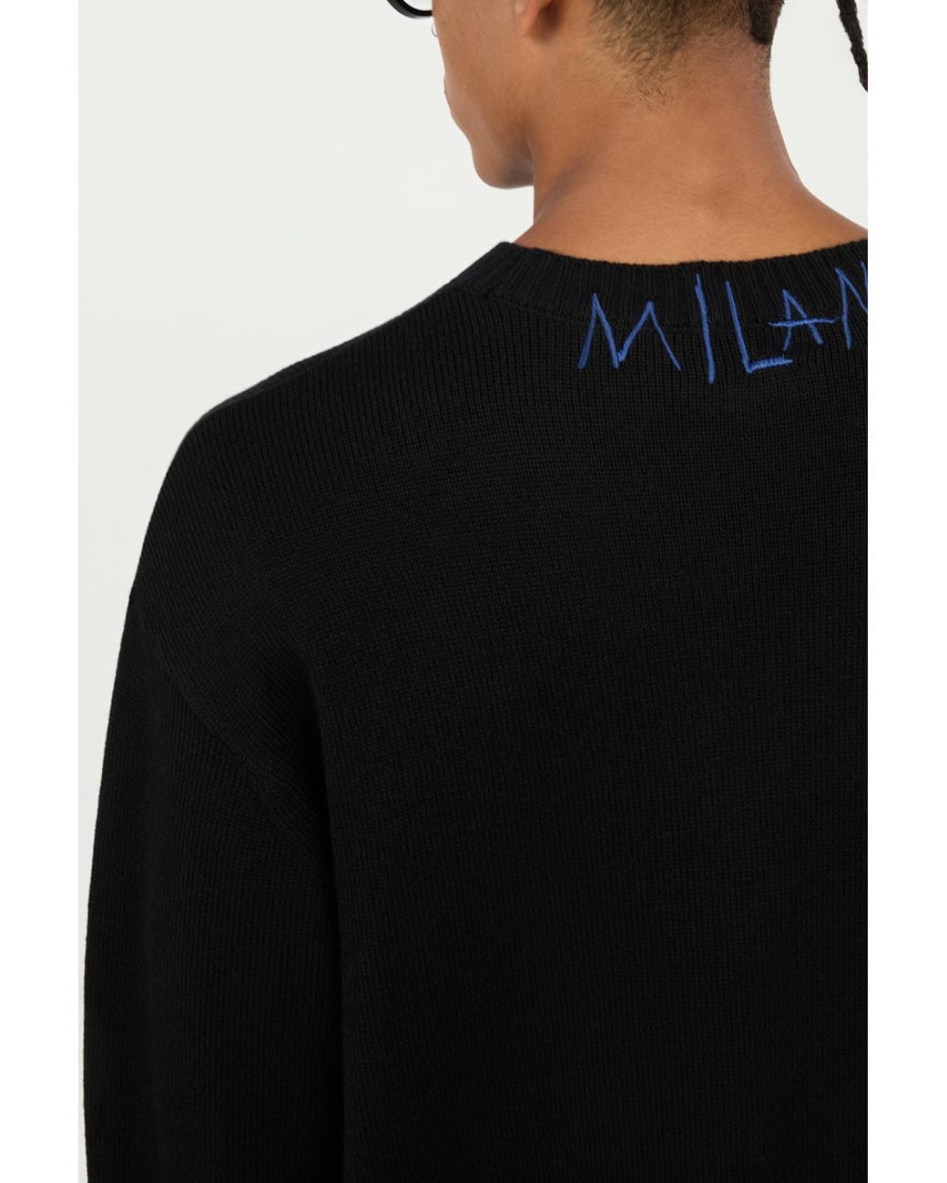 Roberto Cavalli Black Sweater With Embroidered Logo for men