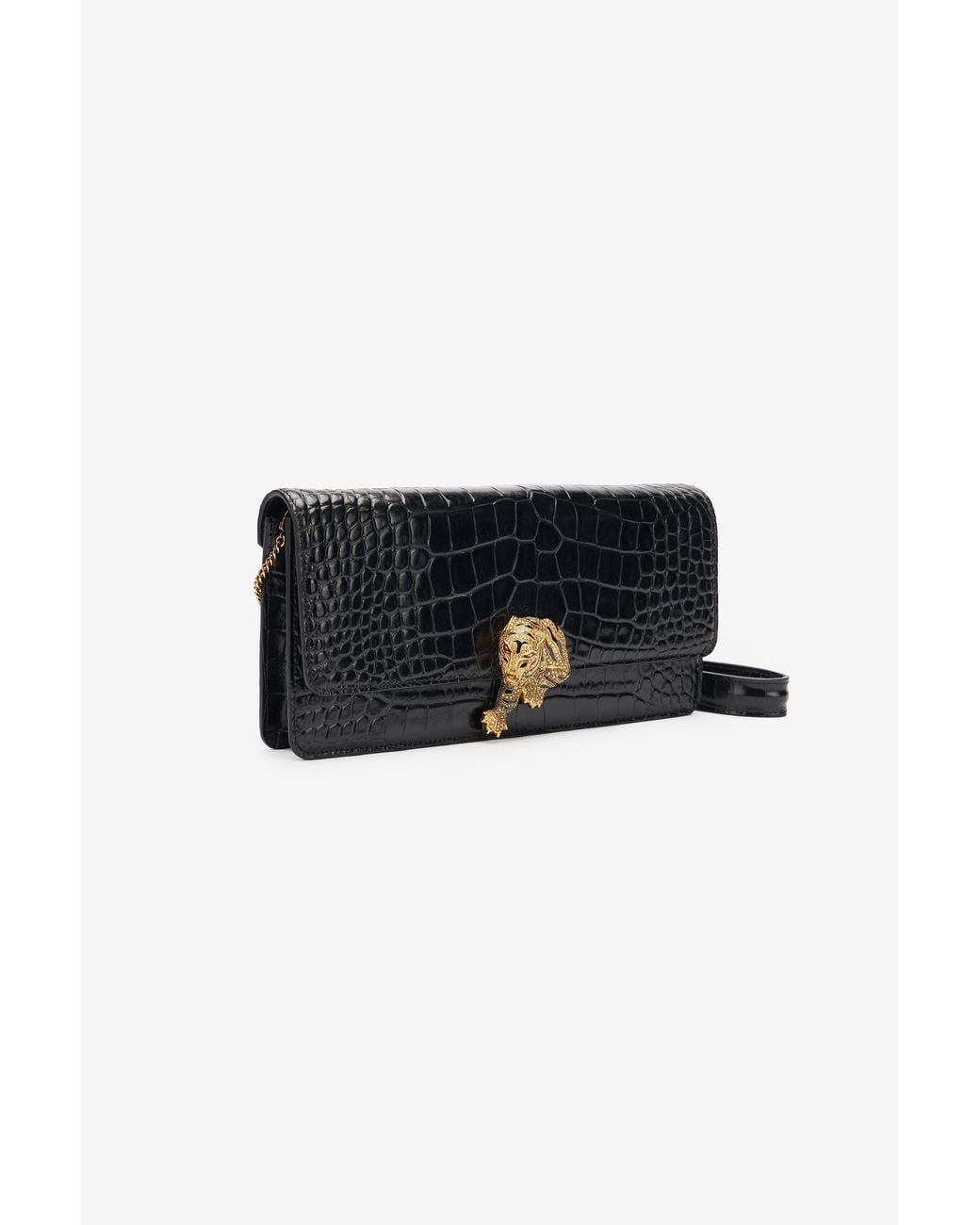Roar Pochette Lunga Stampa Coccodrillo di Roberto Cavalli in Black