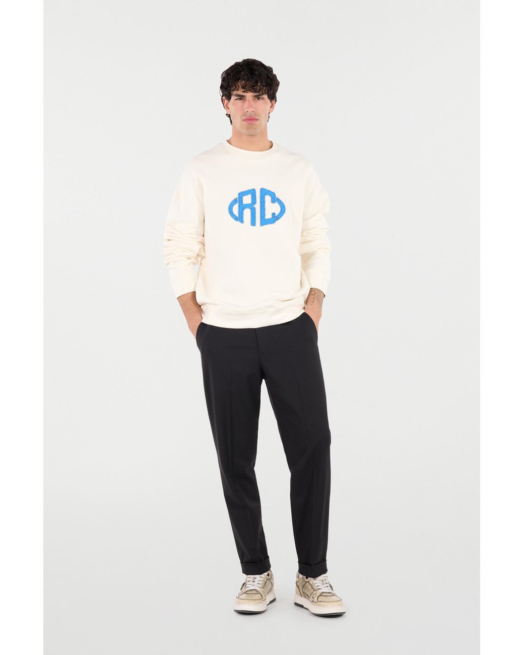 Roberto Cavalli White Sweatshirt With Monogram for men