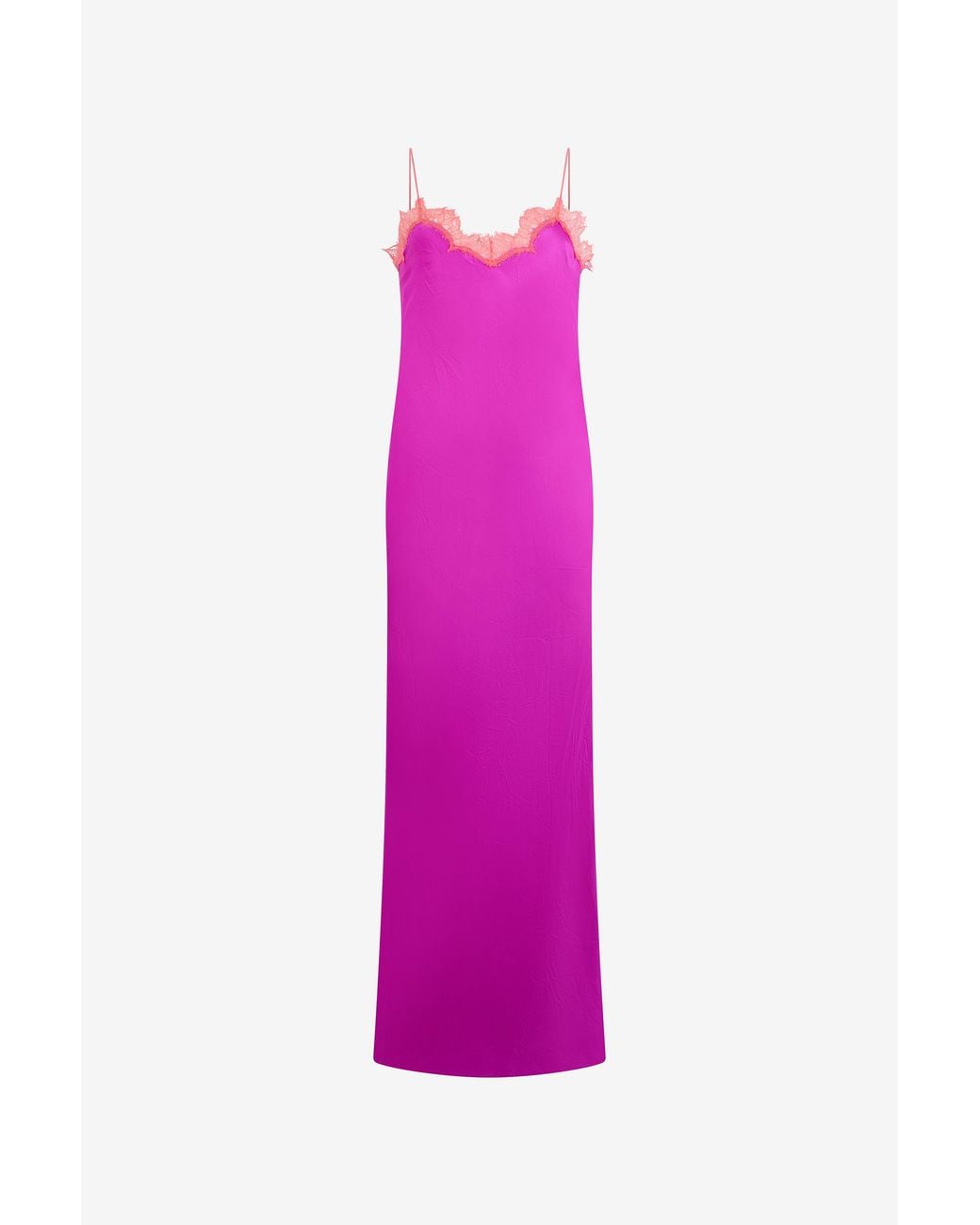 Roberto Cavalli Pink Fuchsia Silk Maxi Slip Dress