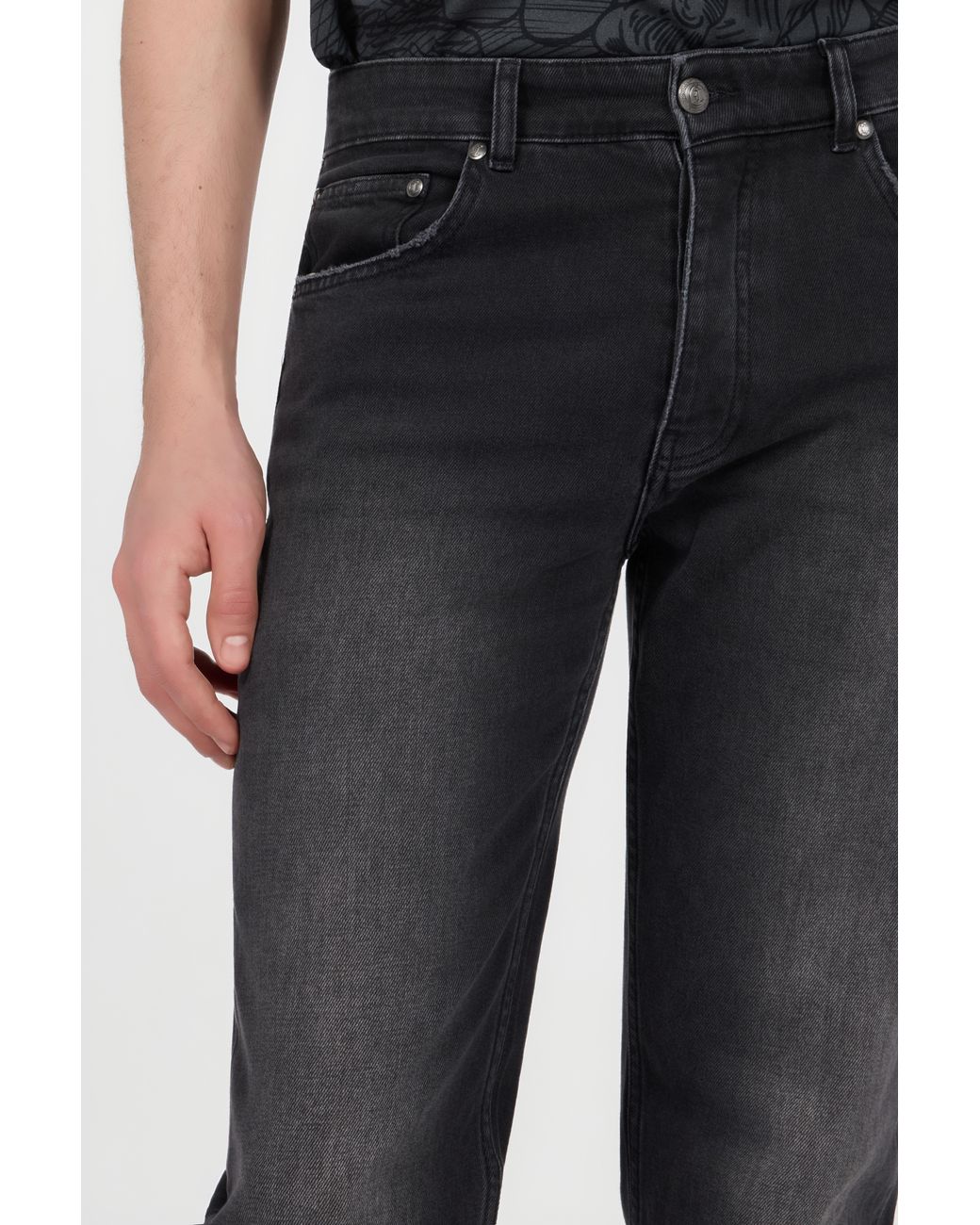Roberto Cavalli Black Washed Straight Fit Jeans for men
