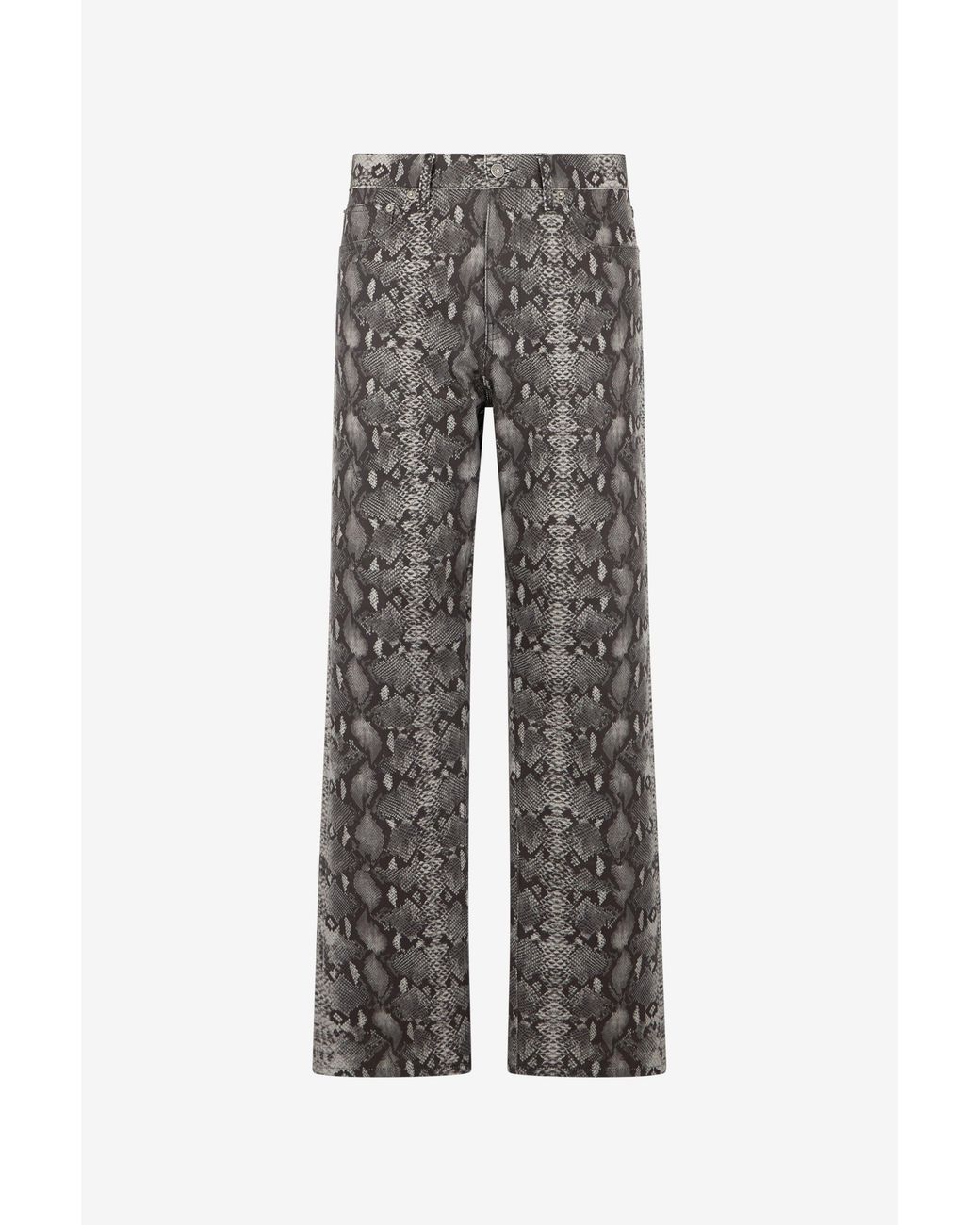 Roberto Cavalli Gray Python Print Denim Jeans for men