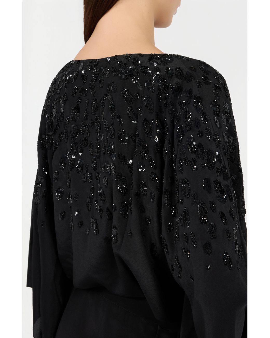 Roberto Cavalli Black Silk Maxi Dress With Embellished Detail