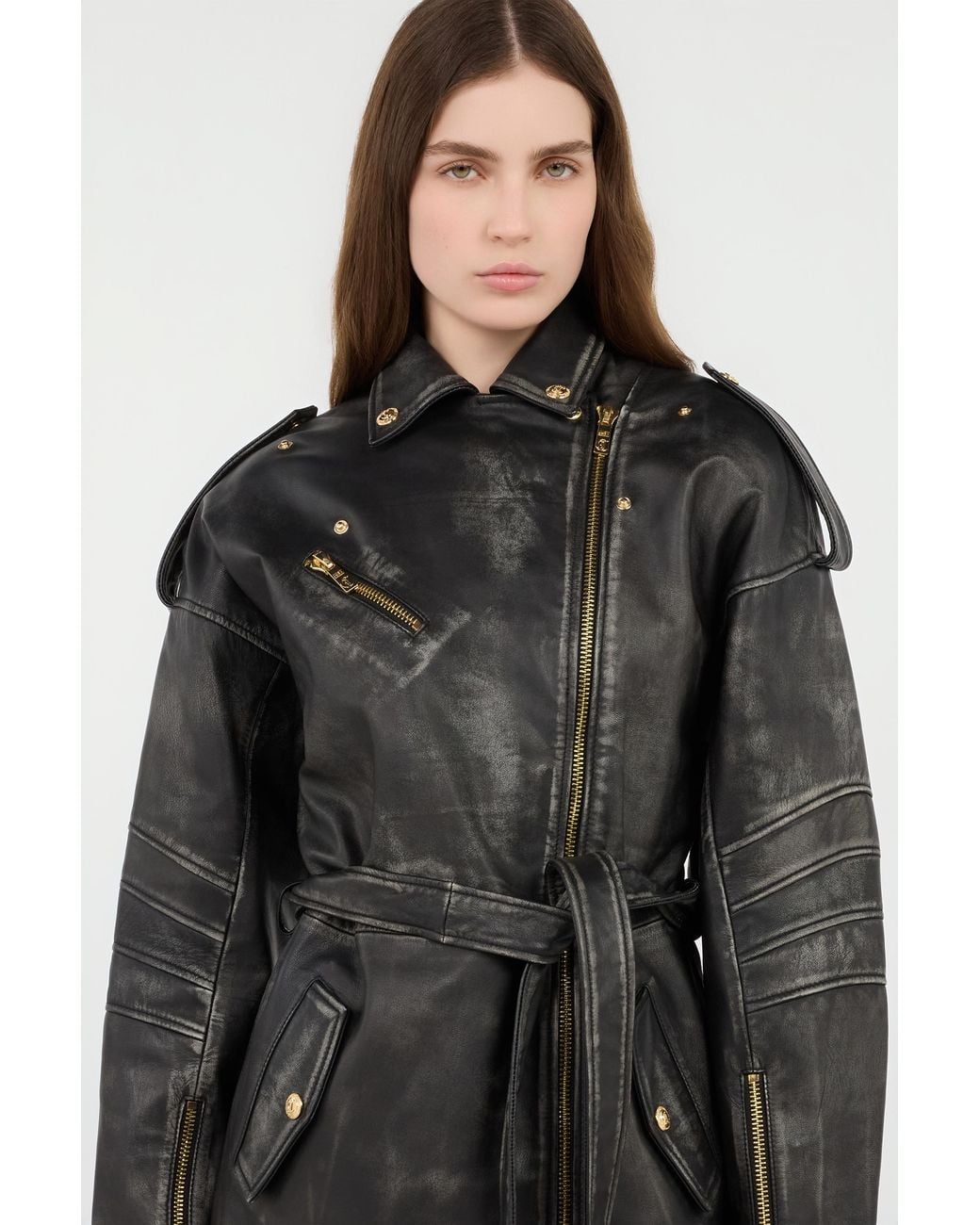 Roberto Cavalli Black Leather Jacket