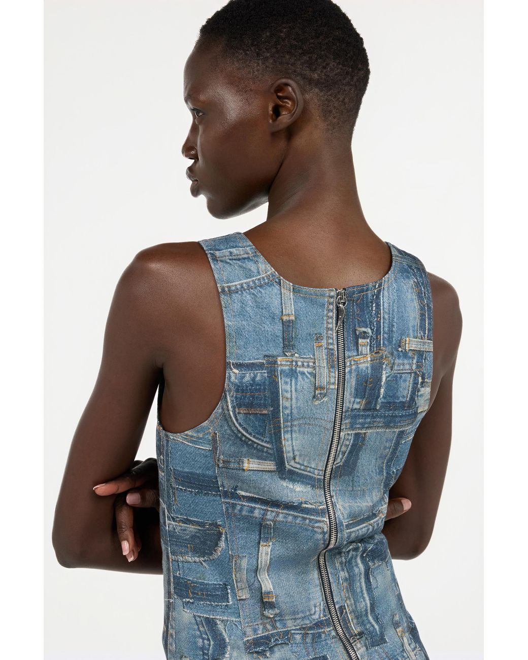 Abito Corto Patchwork Capsule Collection di Roberto Cavalli in Blue