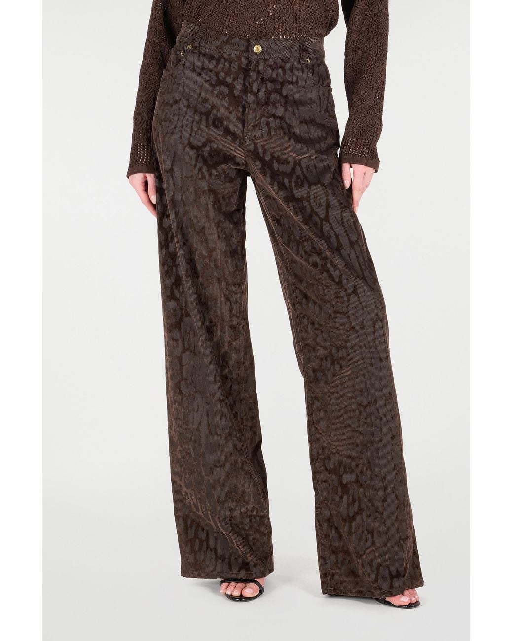 Roberto Cavalli Brown Jaguar Skin Corduroy Pants