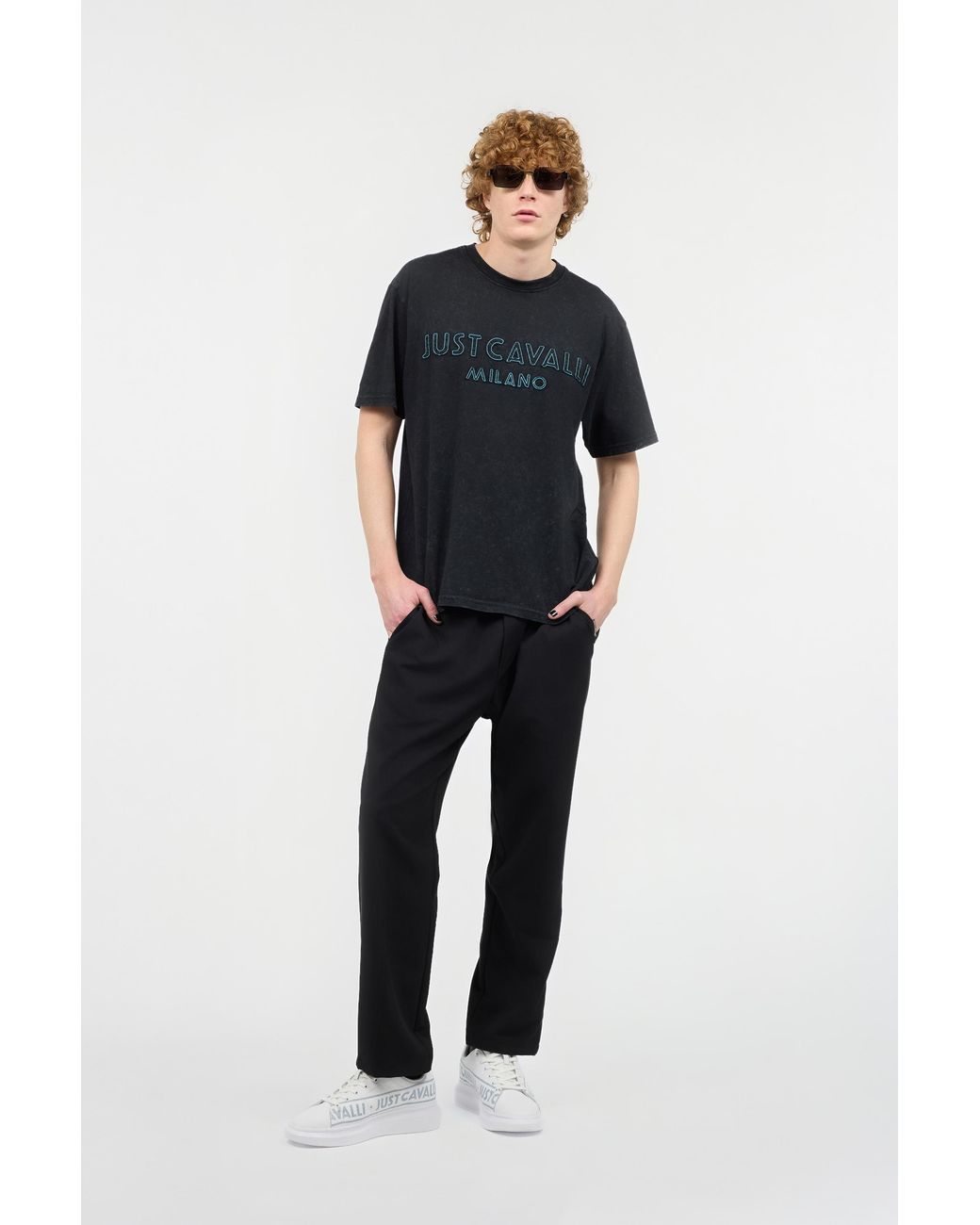 Roberto Cavalli Black T-Shirt With Logo for men