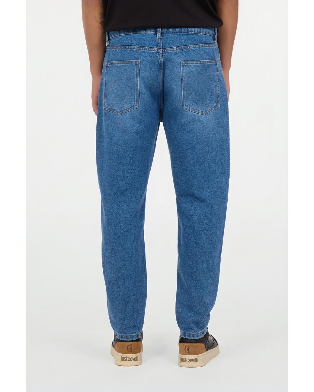 Roberto Cavalli Blue Five-Pocket Jeans With Straight Leg for men