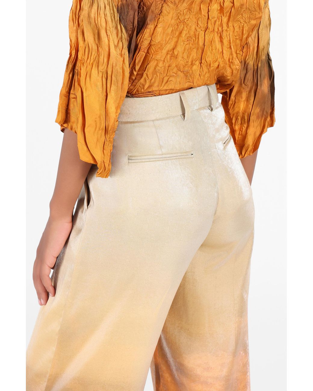 Roberto Cavalli White Sunset Print Palazzo Trousers
