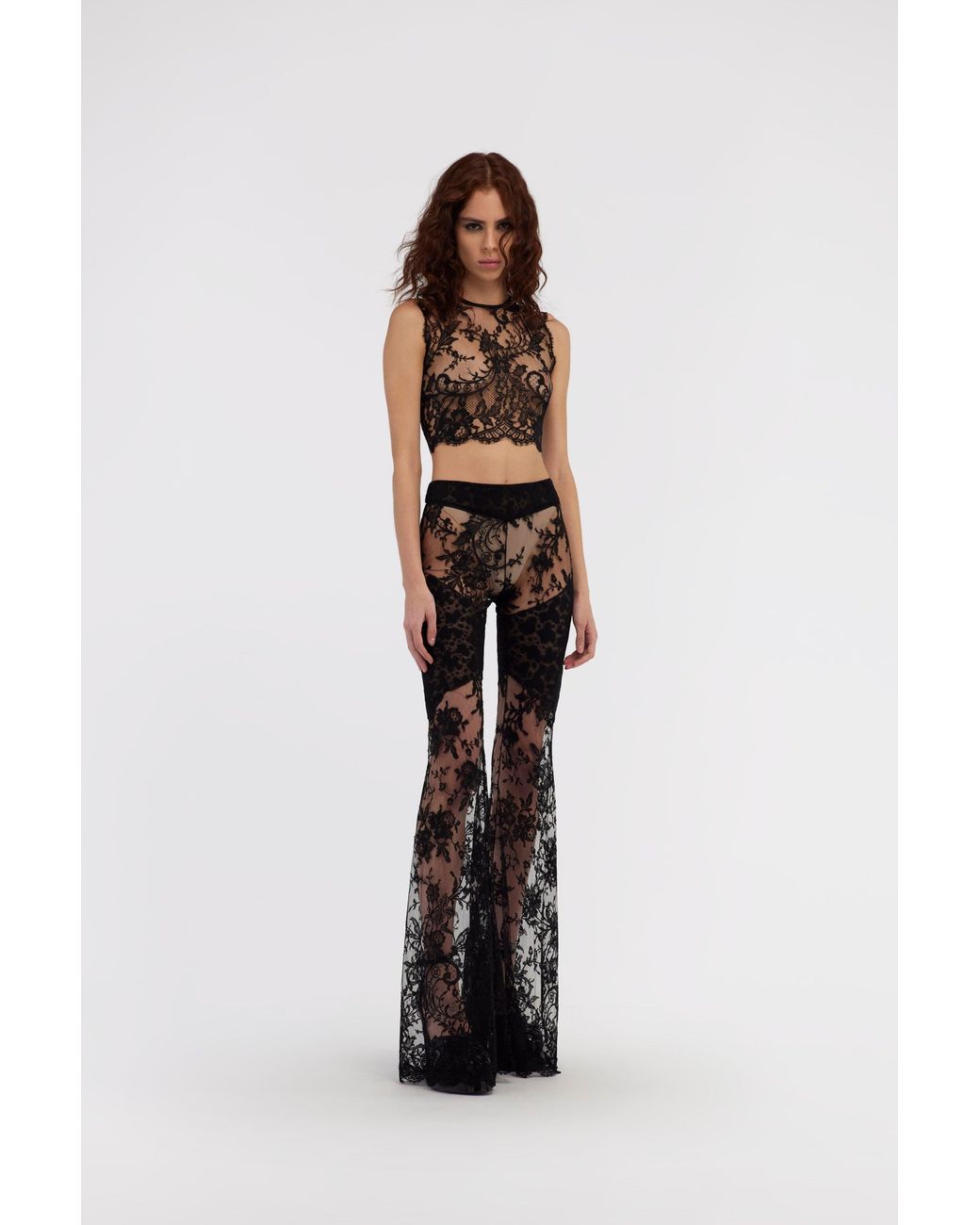Roberto Cavalli Multicolor Flare Transparent Trousers