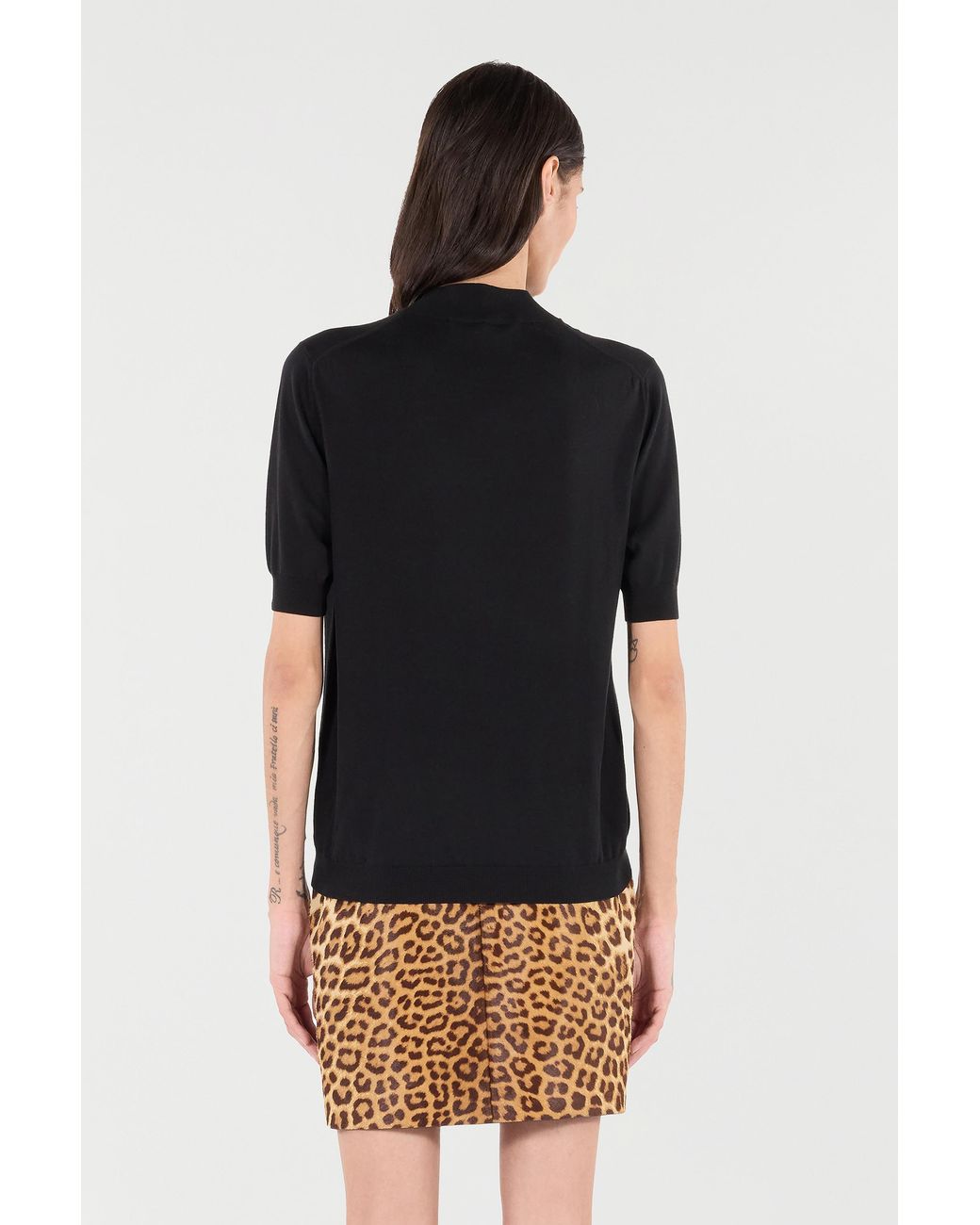 Roberto Cavalli Black Mock Neck Sweater With Monogram Rc