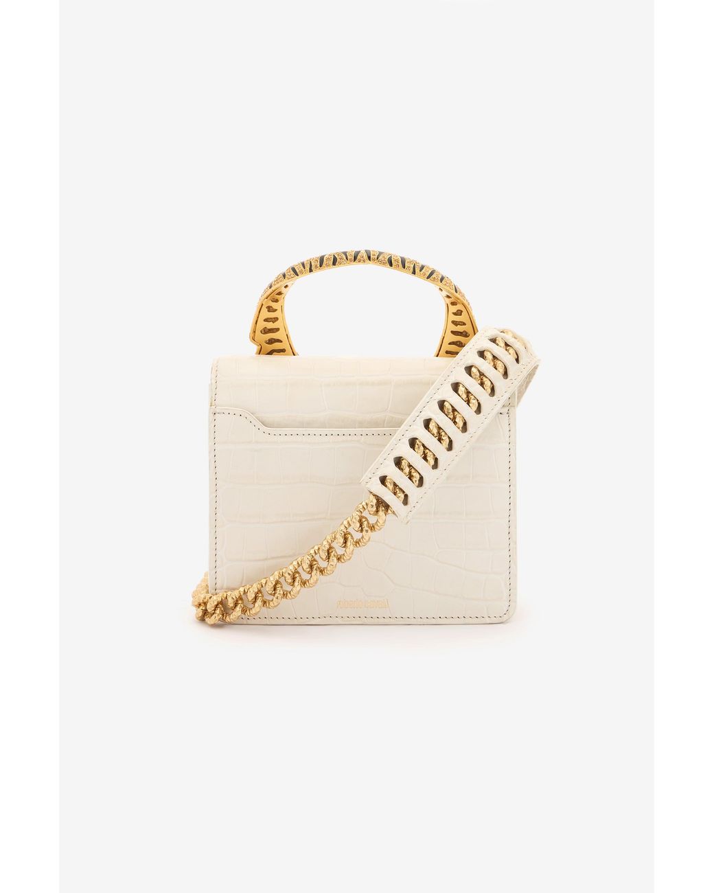 Roberto Cavalli Metallic Medium Roar Bag