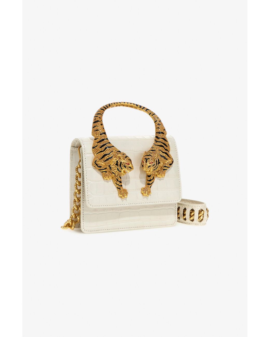 Roberto Cavalli Metallic Medium Roar Bag