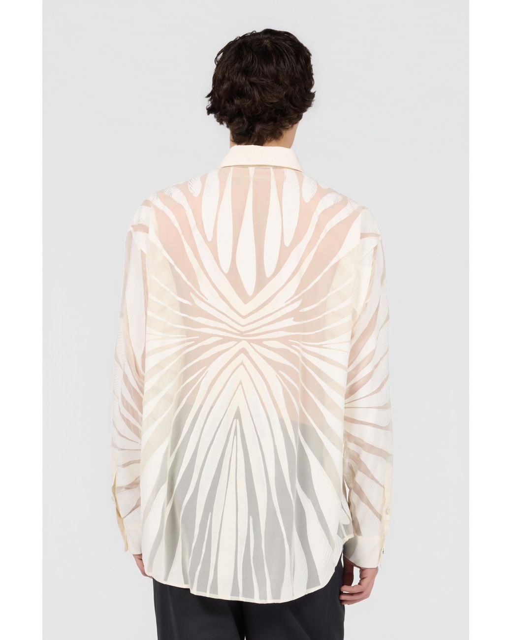 Roberto Cavalli Natural Shirt With Ray Devoré Print for men